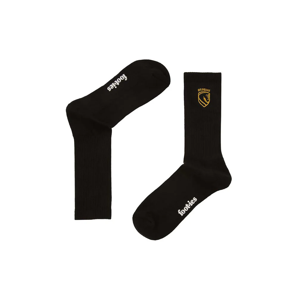 Brisbane Broncos Black Sneaker Sock 2 Pack - Image 2