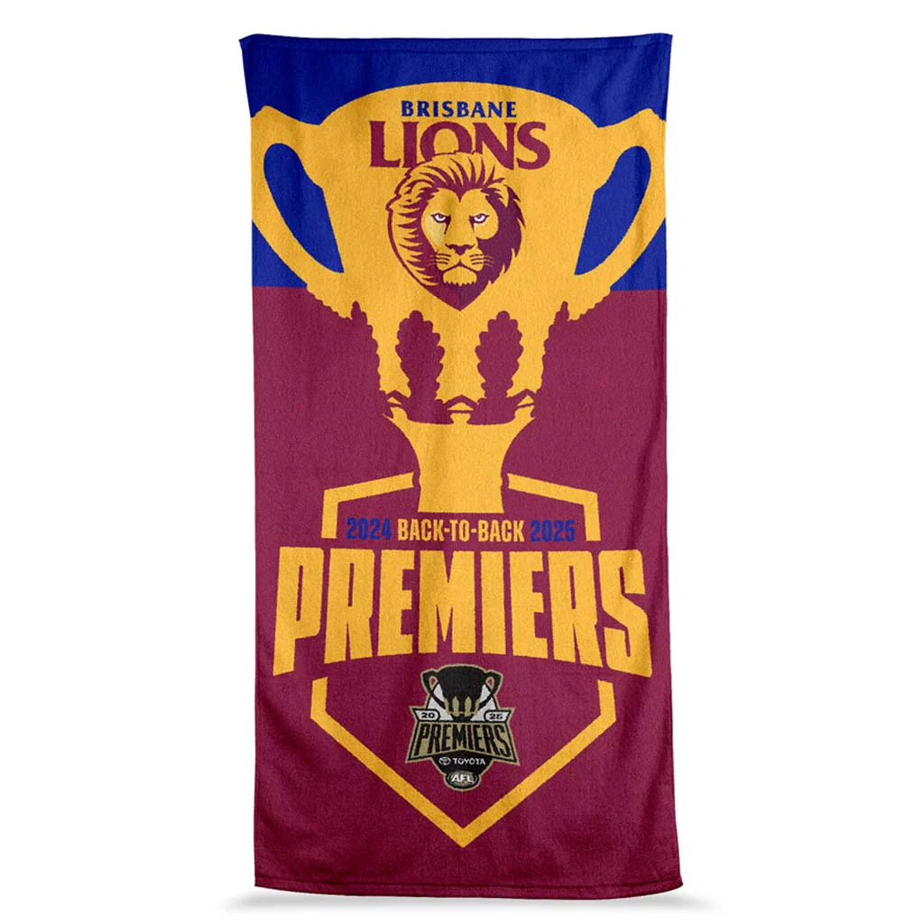Brisbane Lions 2025 Premiers Logo Towel PH2