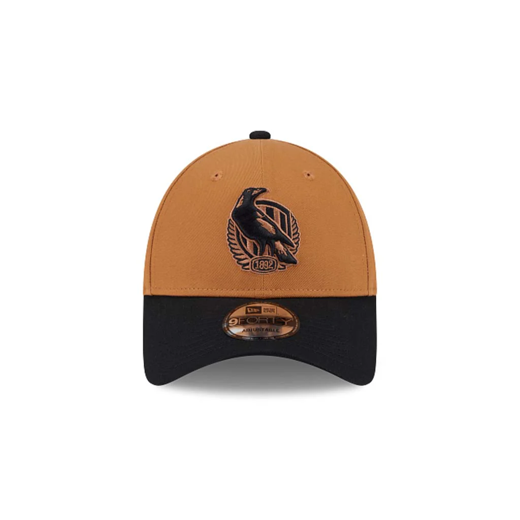 Collingwood Magpies 9Forty Cap Light Brown Black - Image 2