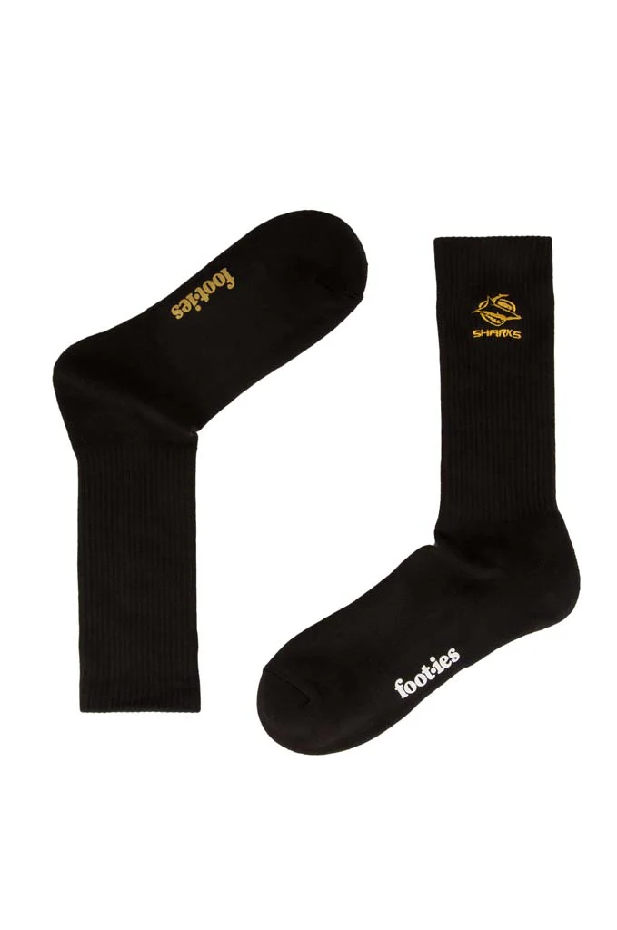Cronulla Sharks Black Sneaker Sock 2 Pack - Image 3