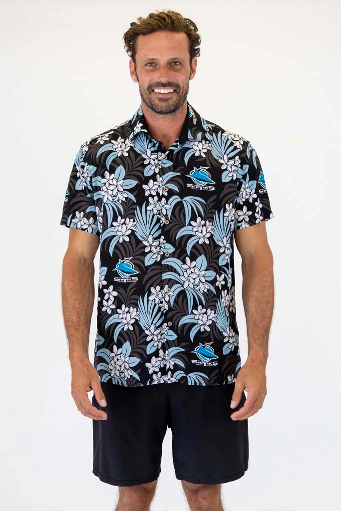Cronulla Sharks 'Reef' Hawaiian Shirt Adult - Image 4