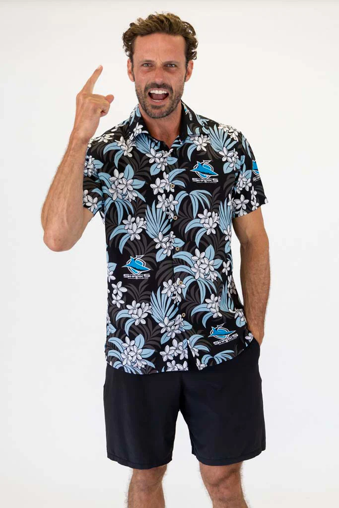 Cronulla Sharks 'Reef' Hawaiian Shirt Adult - Image 5