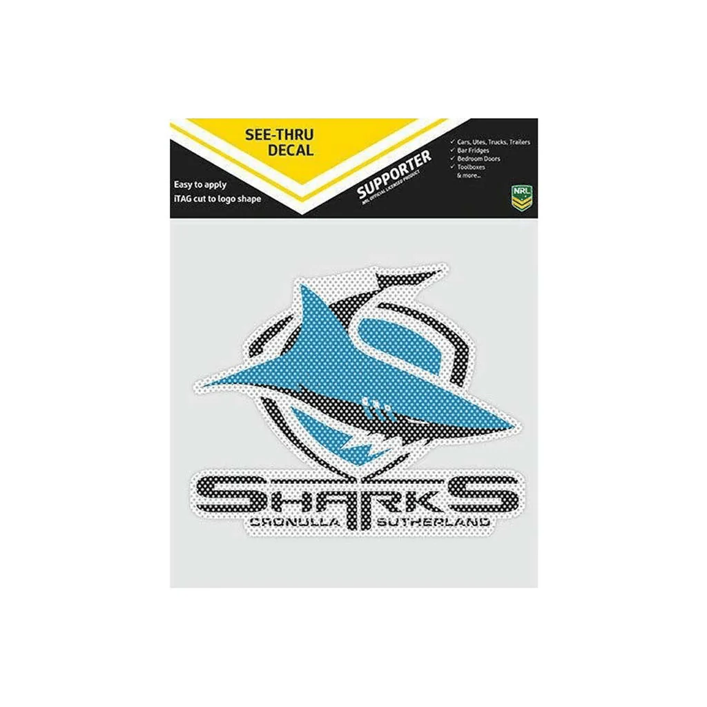 Cronulla Sharks See-Thru Decal Sticker