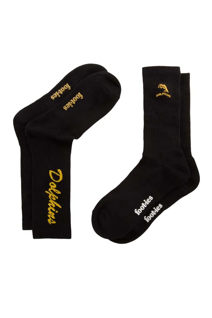 Dolphins Black Sneaker Sock 2 Pack - Image 2