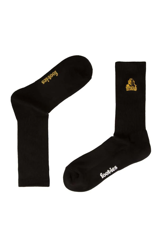 Gold Coast Titans Black Sneaker Sock 2 Pack - Image 3