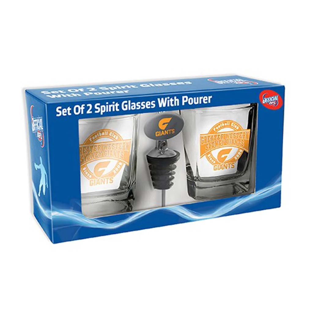 GWS Giants S/2 Spirit Glasses and Pourer