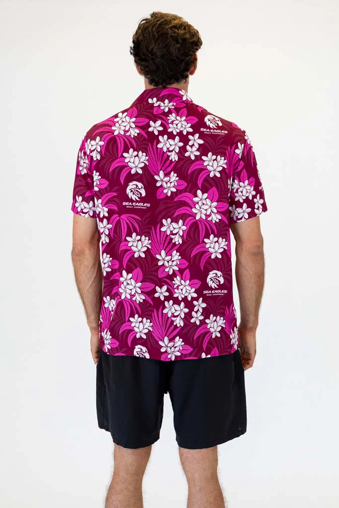 Manly Sea Eagles 'Reef' Hawaiian Shirt Adult - Image 4