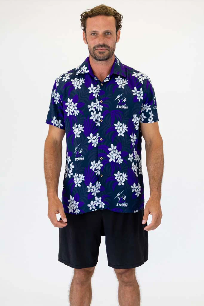 Melbourne Storm 'Reef' Hawaiian Shirt Adult - Image 2