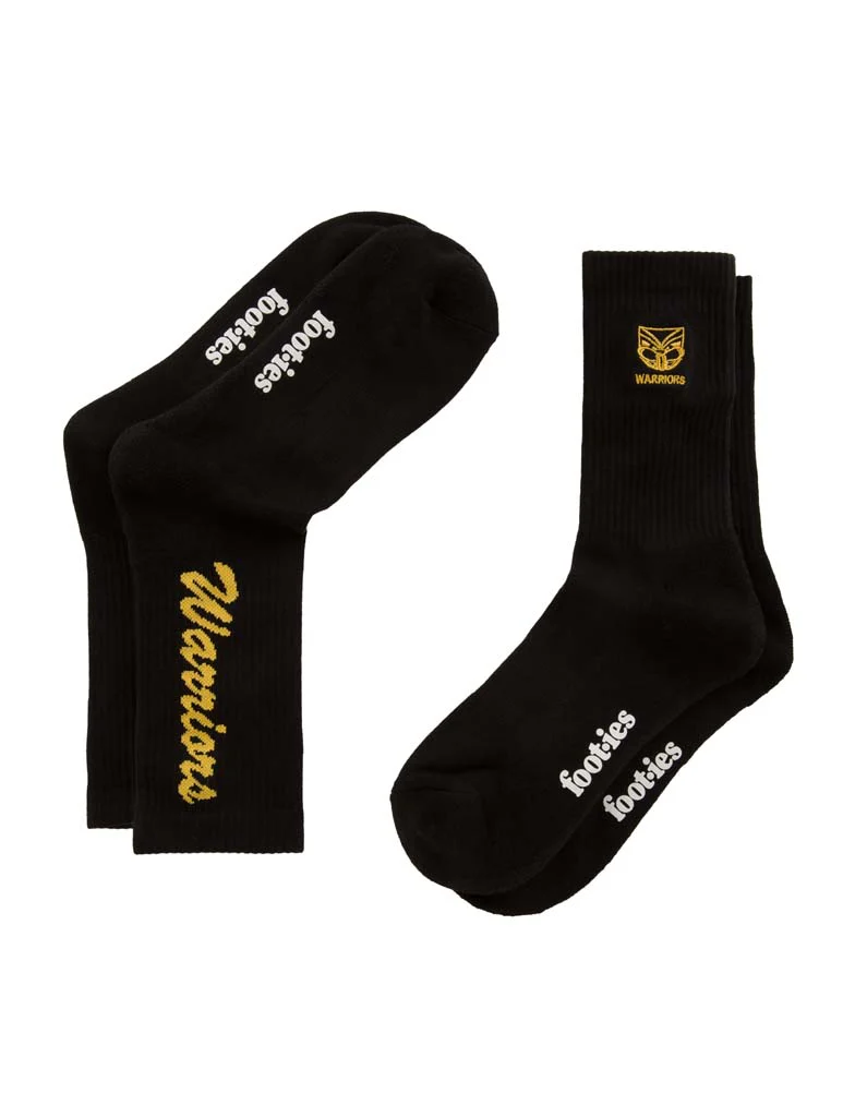 New Zealand Warriors Black Sneaker Sock 2 Pack - Image 2