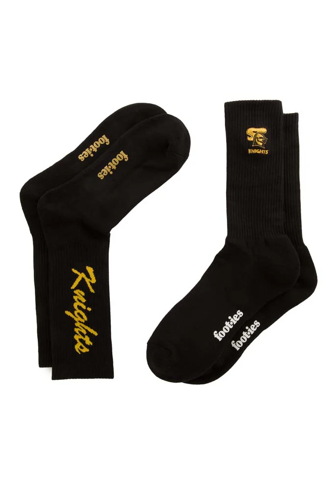 Newcastle Knights Black Sneaker Sock 2 Pack - Image 2