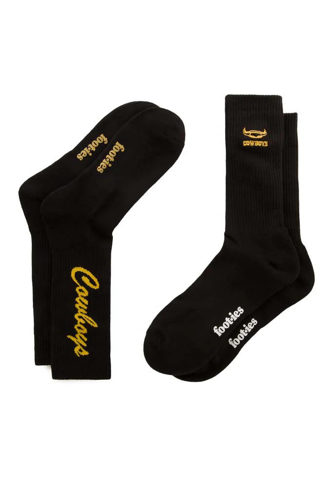 North Queensland Cowboys Black Sneaker Sock 2 Pack - Image 2