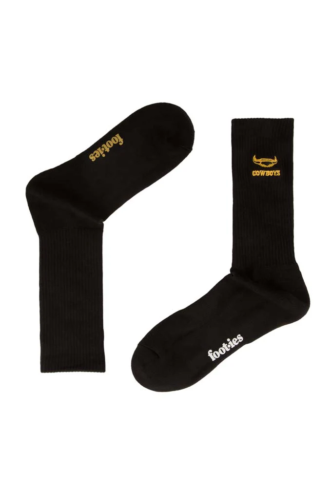 North Queensland Cowboys Black Sneaker Sock 2 Pack - Image 3
