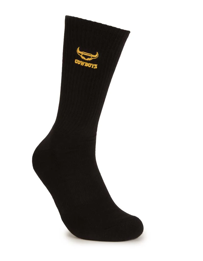 North Queensland Cowboys Black Sneaker Sock 2 Pack - Image 5