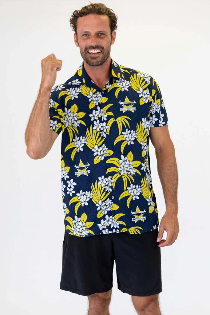 North Queensland Cowboys 'Reef' Hawaiian Shirt - Image 7
