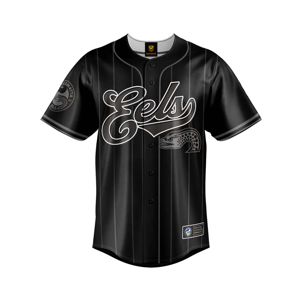 Parramatta Eels 'Blackout' Baseball Shirt Adult