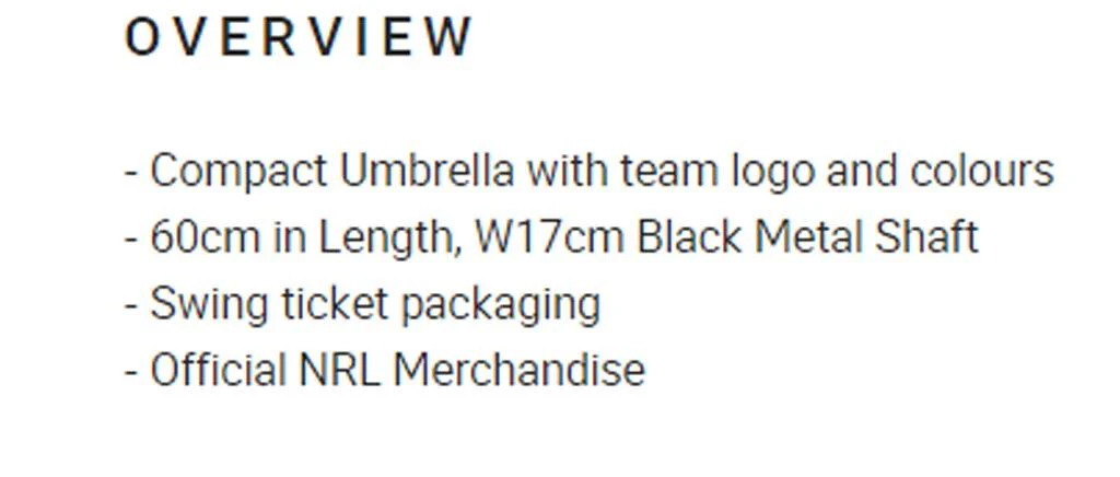 Parramatta Eels Compact Umbrella - Image 2