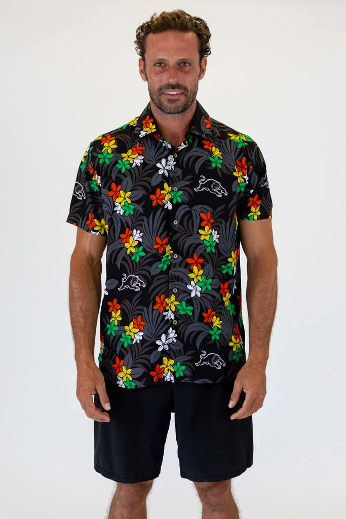 Penrith Panthers 'Reef' Hawaiian Shirt Adult - Image 2