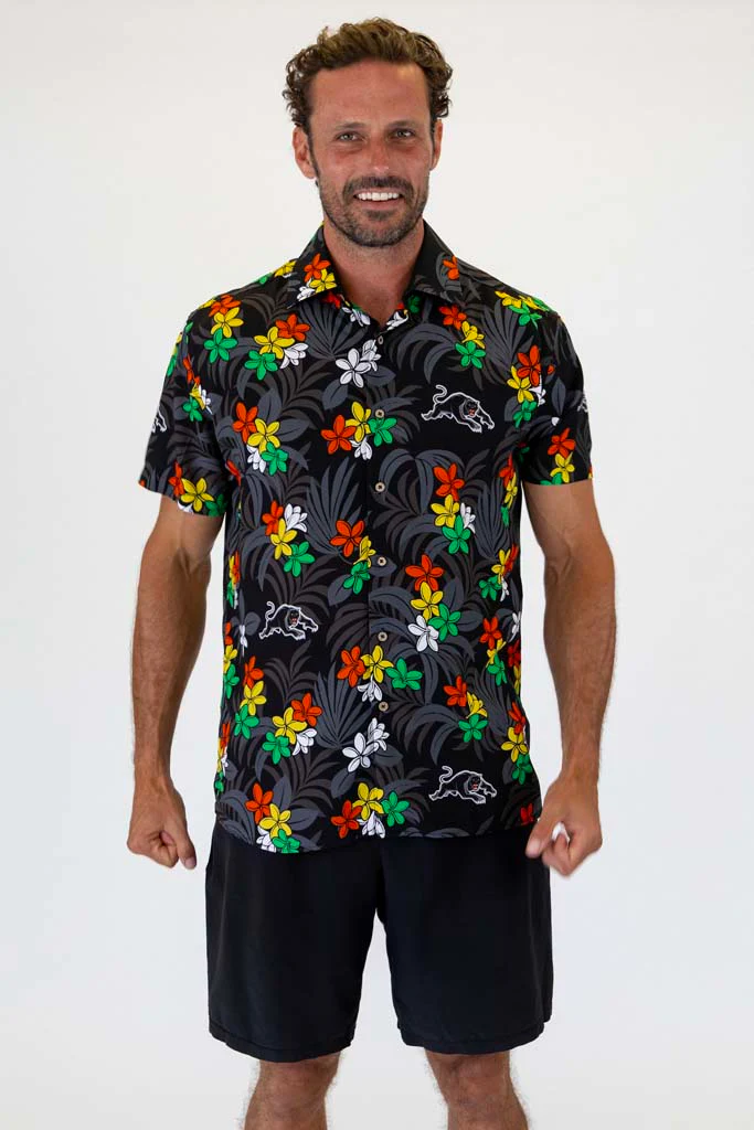 Penrith Panthers 'Reef' Hawaiian Shirt Adult - Image 3