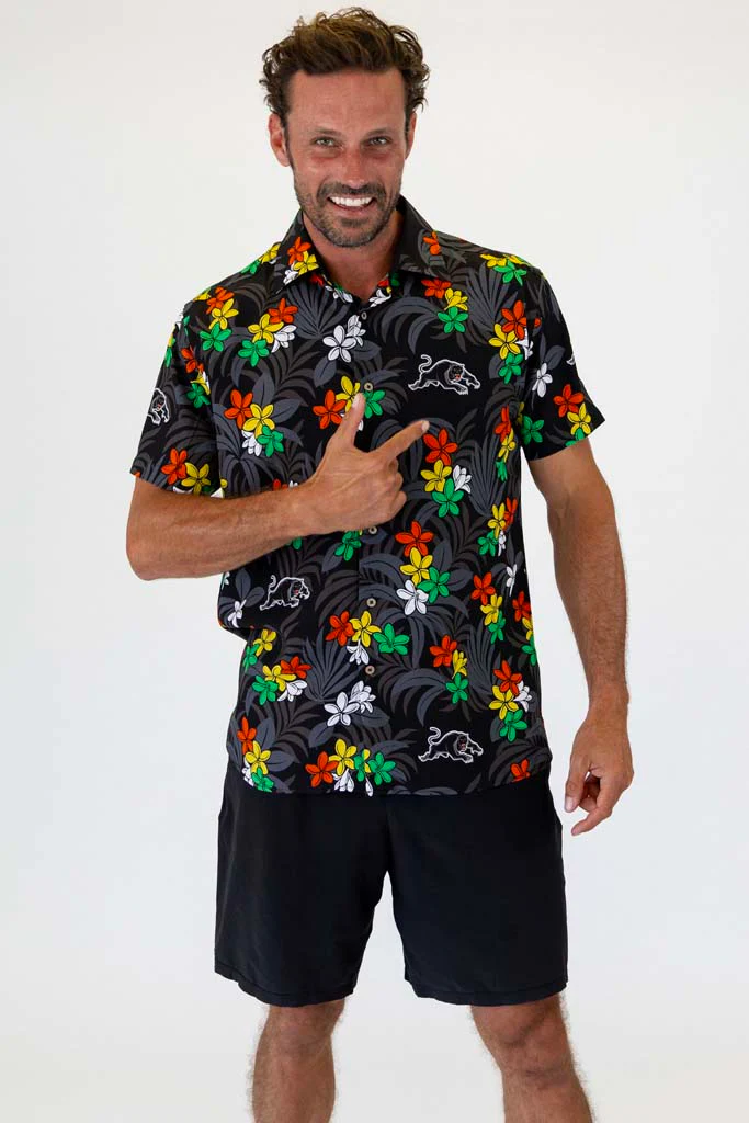 Penrith Panthers 'Reef' Hawaiian Shirt Adult - Image 4