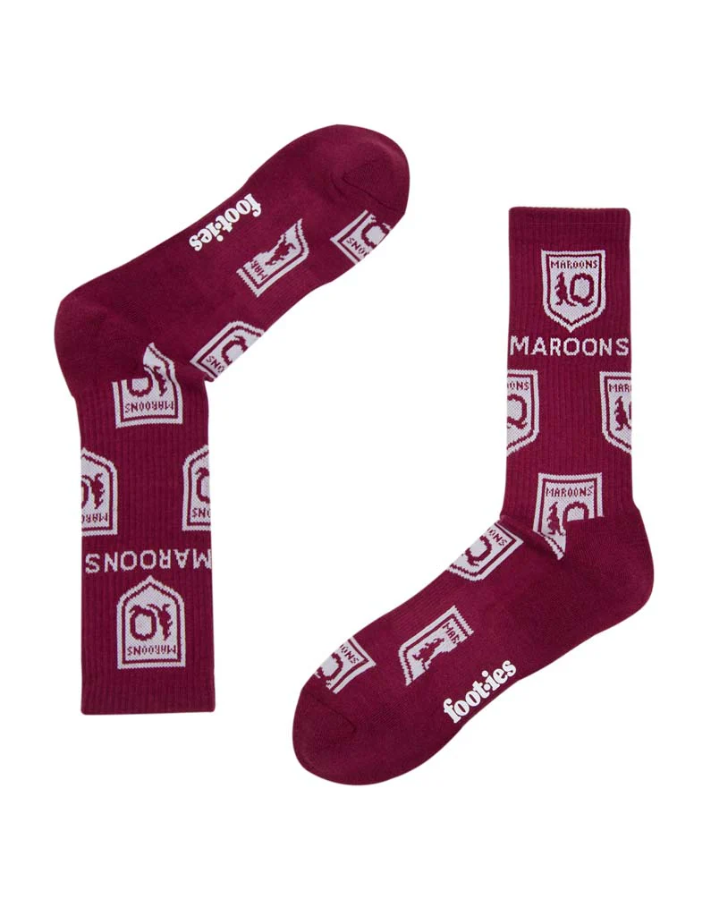 Queensland Maroons Icons Sneaker Sock 2 Pack - Image 5