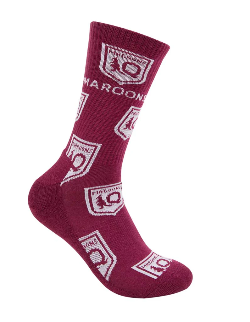 Queensland Maroons Icons Sneaker Sock 2 Pack - Image 6