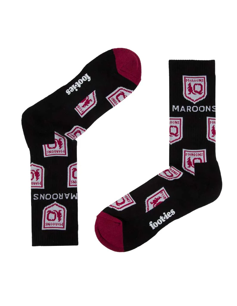 Queensland Maroons Script Sneaker Sock 2 Pack - Image 4