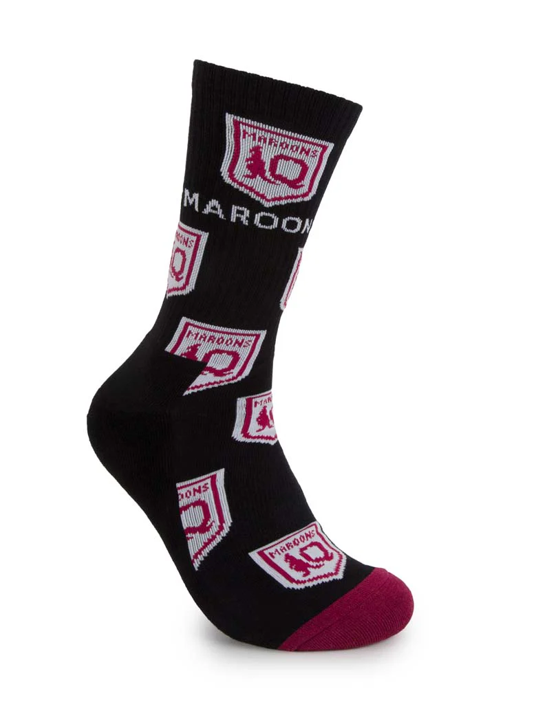 Queensland Maroons Script Sneaker Sock 2 Pack - Image 6