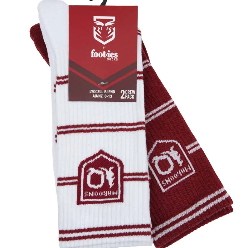 Queensland Maroons Stripes Sneaker Sock 2 Pack