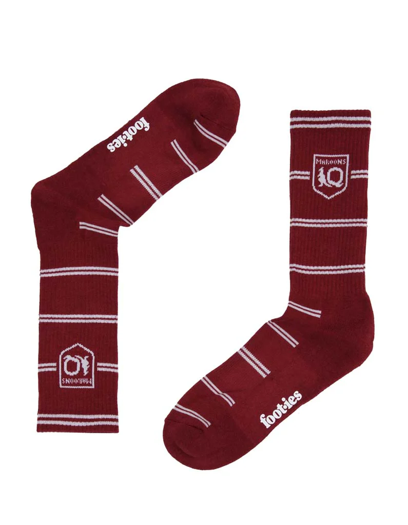 Queensland Maroons Stripes Sneaker Sock 2 Pack - Image 2