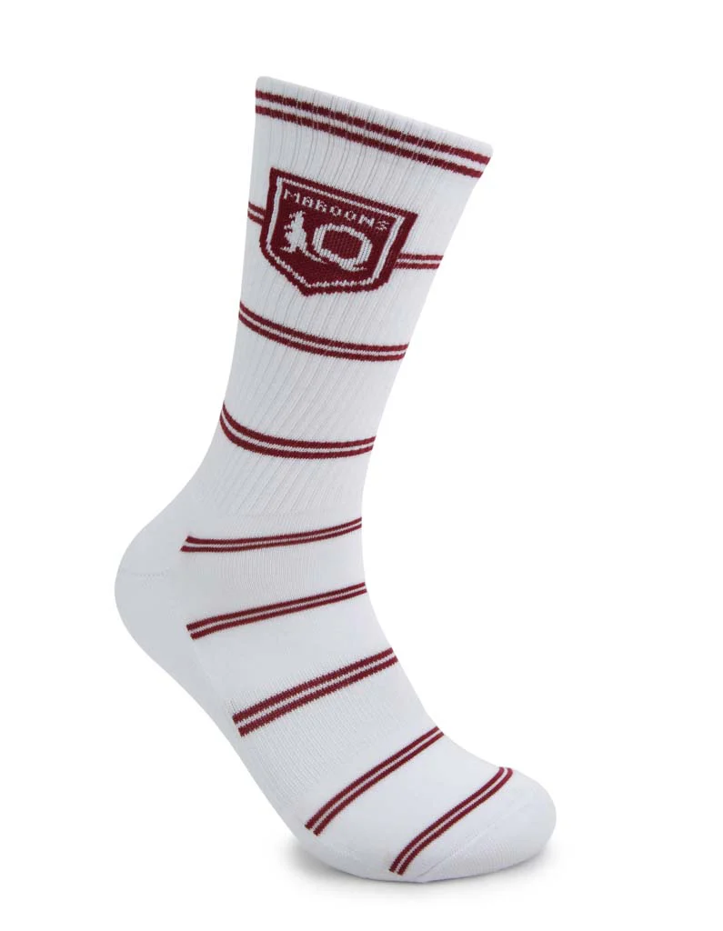 Queensland Maroons Stripes Sneaker Sock 2 Pack - Image 3