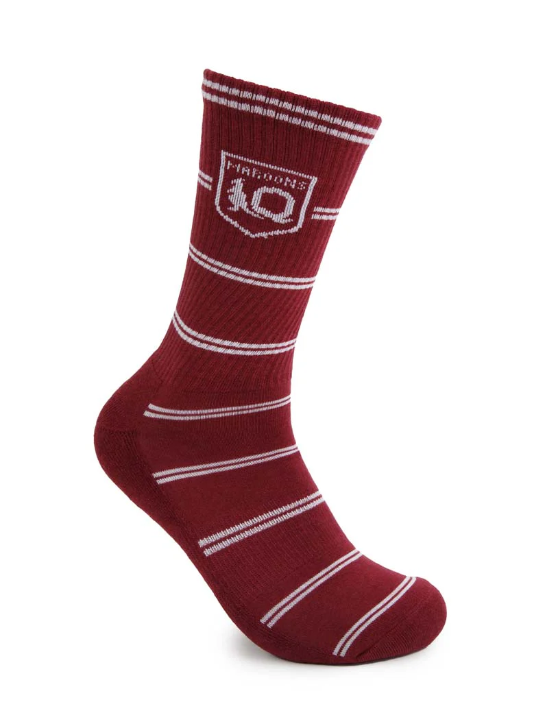 Queensland Maroons Stripes Sneaker Sock 2 Pack - Image 4