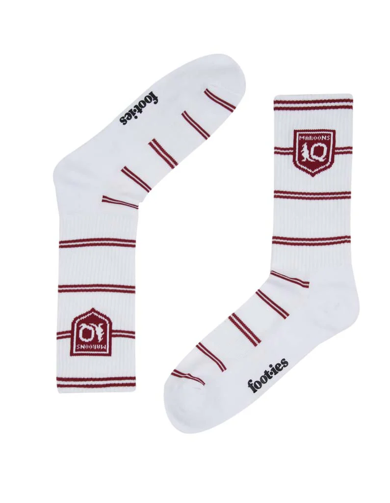 Queensland Maroons Stripes Sneaker Sock 2 Pack - Image 6