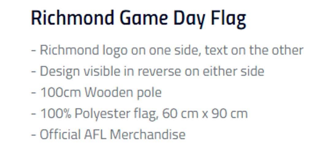 Richmond Tigers Game Day Flag - Image 2