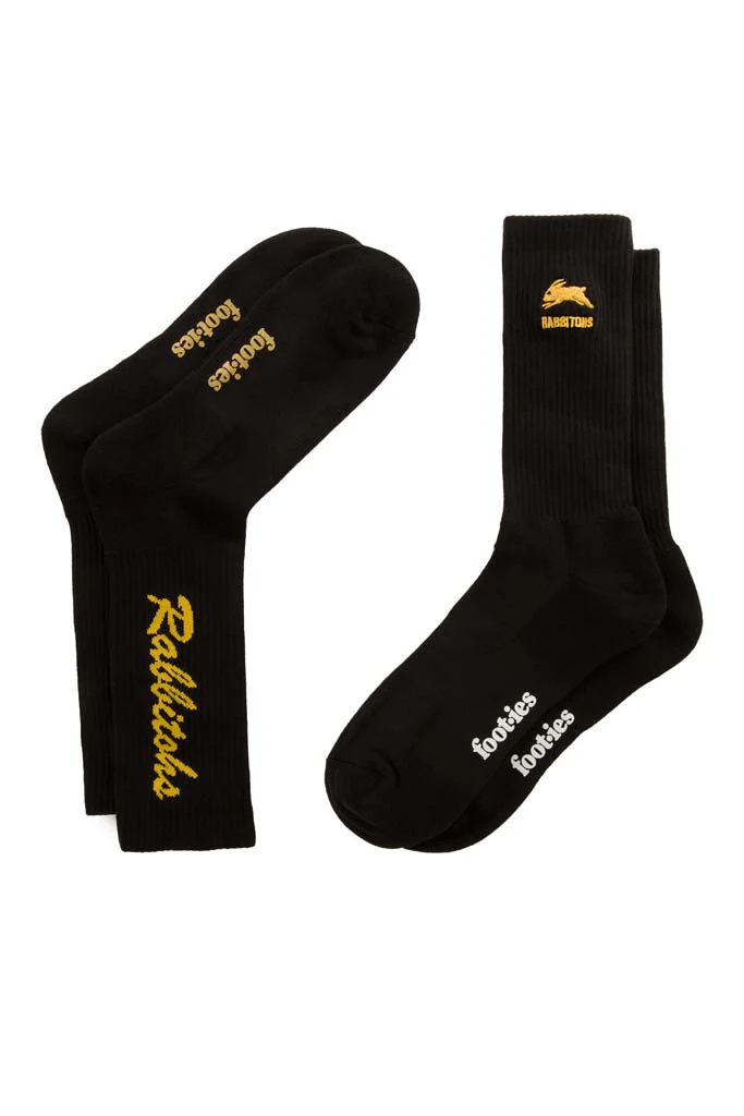 South Sydney Rabbitohs Black Sneaker Sock 2 Pack - Image 2