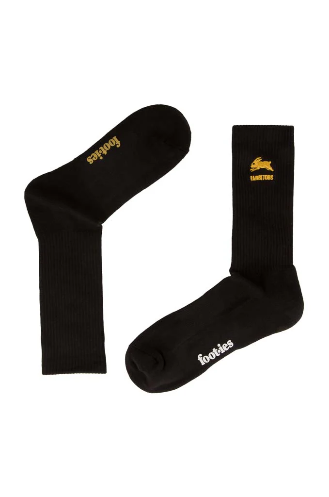 South Sydney Rabbitohs Black Sneaker Sock 2 Pack - Image 3