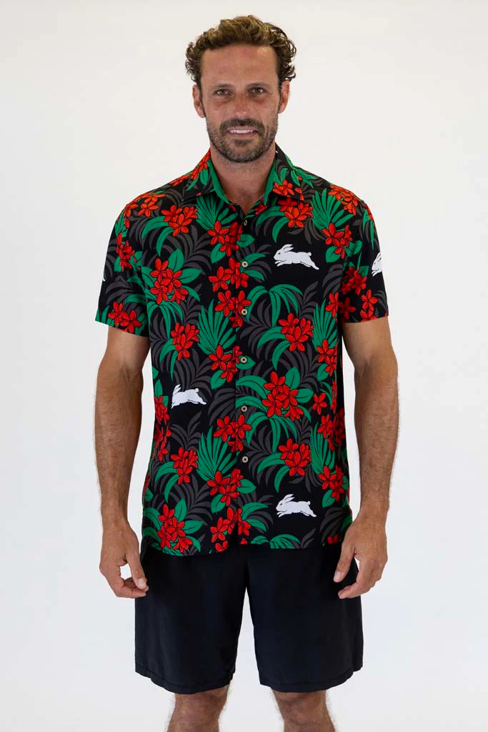 South Sydney Rabbitohs 'Reef' Hawaiian Shirt Adult - Image 2