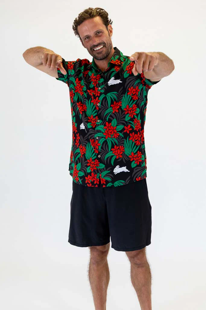 South Sydney Rabbitohs 'Reef' Hawaiian Shirt Adult - Image 3
