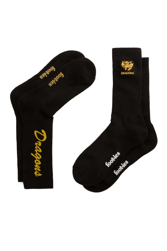 St George Dragons Black Sneaker Sock 2 Pack - Image 2