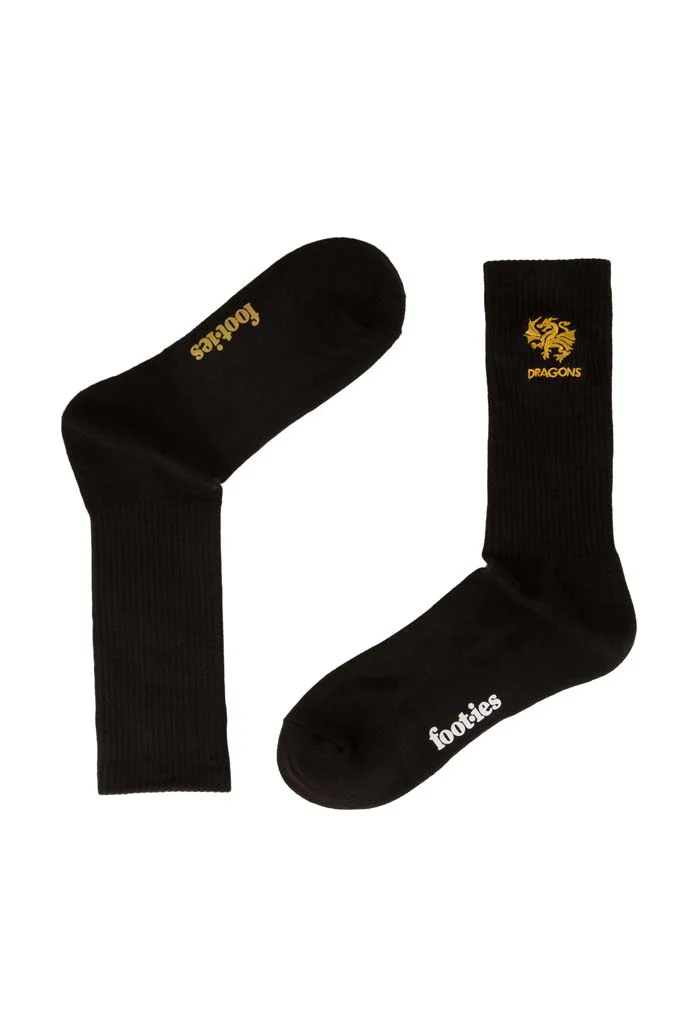 St George Dragons Black Sneaker Sock 2 Pack - Image 3