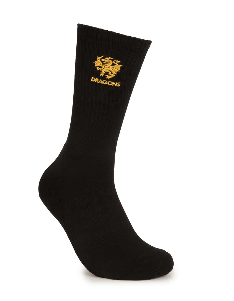 St George Dragons Black Sneaker Sock 2 Pack - Image 5