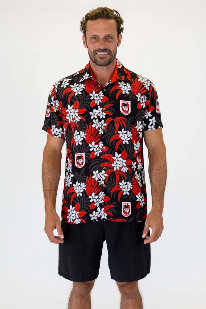 St George Dragons 'Reef' Hawaiian Shirt Adult - Image 2