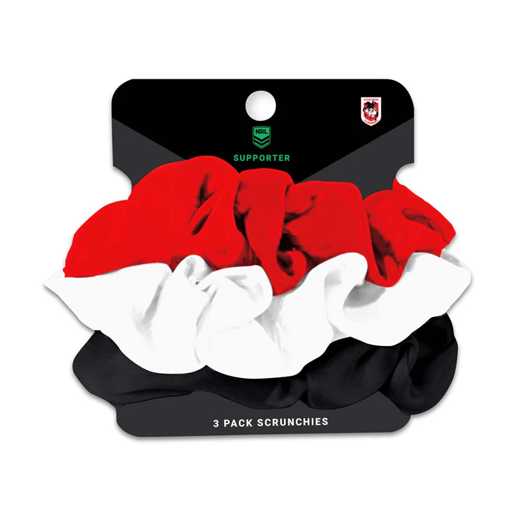 St George Dragons Scrunchies 3-Pack