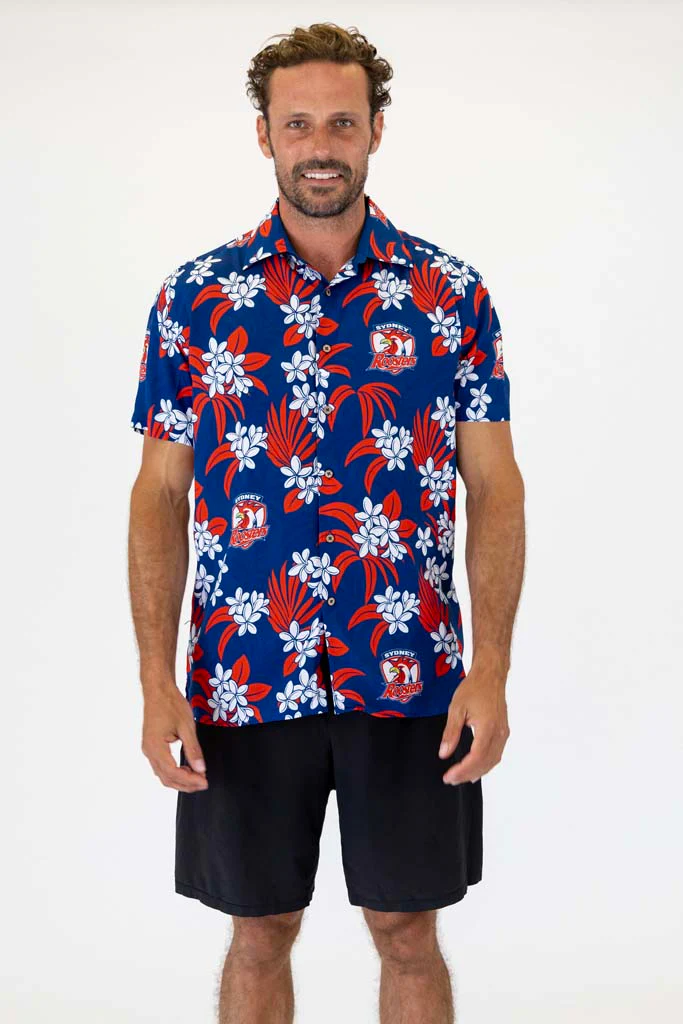 Sydney Roosters 'Reef' Hawaiian Shirt Adult - Image 2