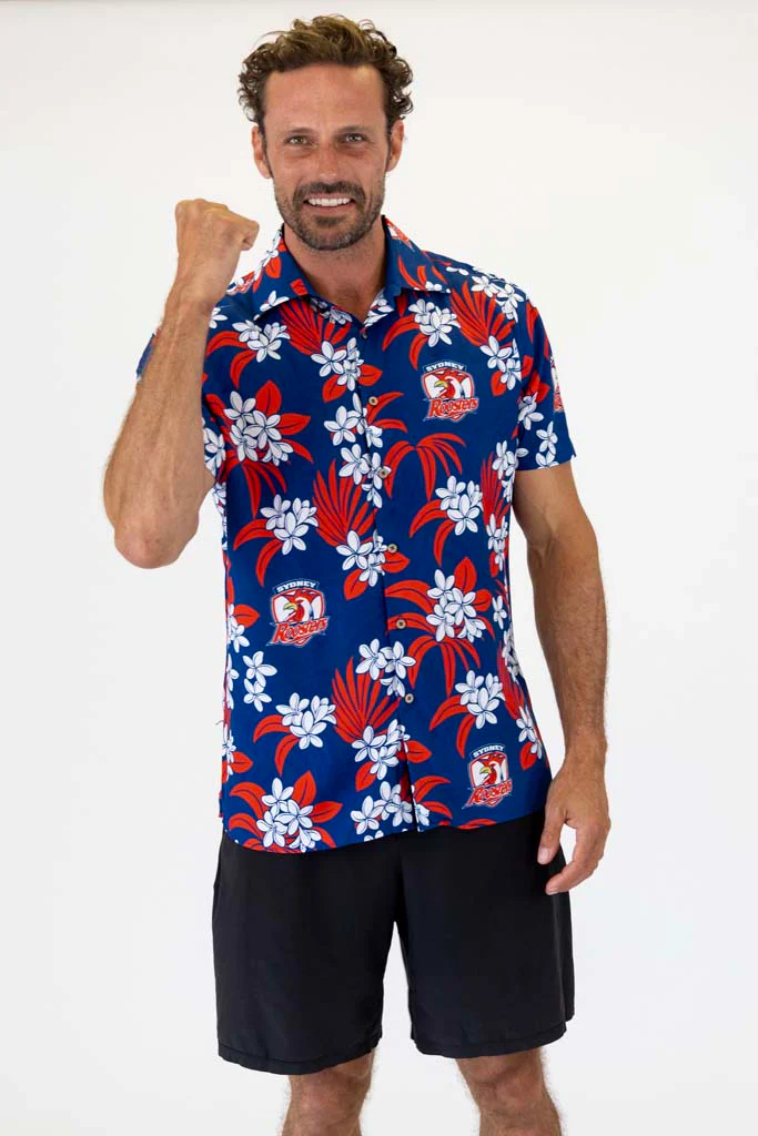 Sydney Roosters 'Reef' Hawaiian Shirt Adult - Image 3