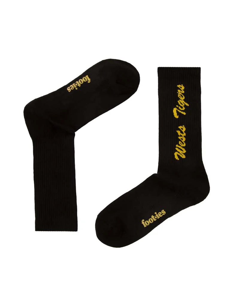 Wests Tigers Black Sneaker Sock 2 Pack - Image 3