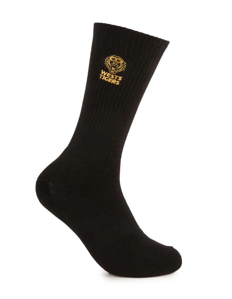 Wests Tigers Black Sneaker Sock 2 Pack - Image 4