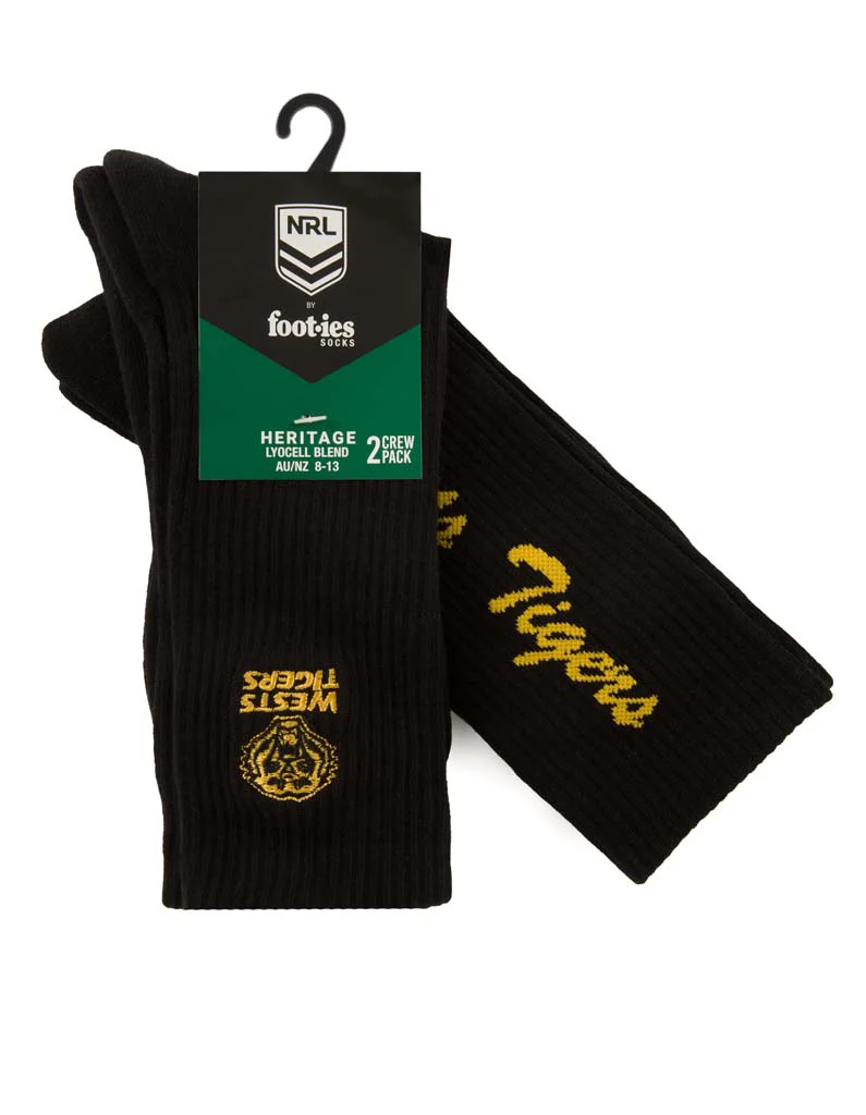 Wests Tigers Black Sneaker Sock 2 Pack - Image 6