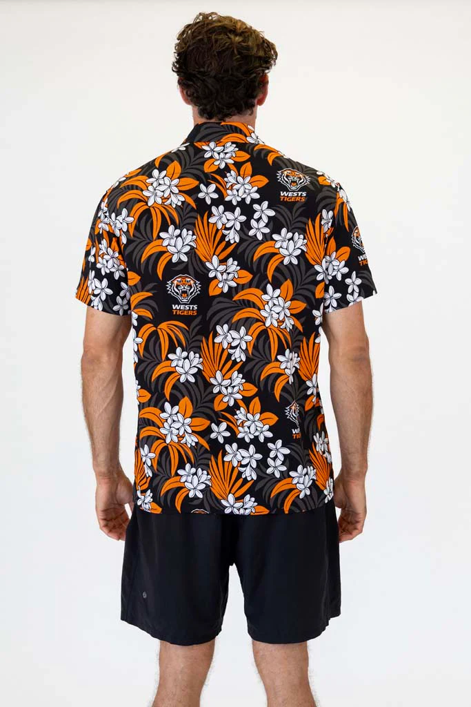 Wests Tigers 'Reef' Hawaiian Shirt Adult - Image 4